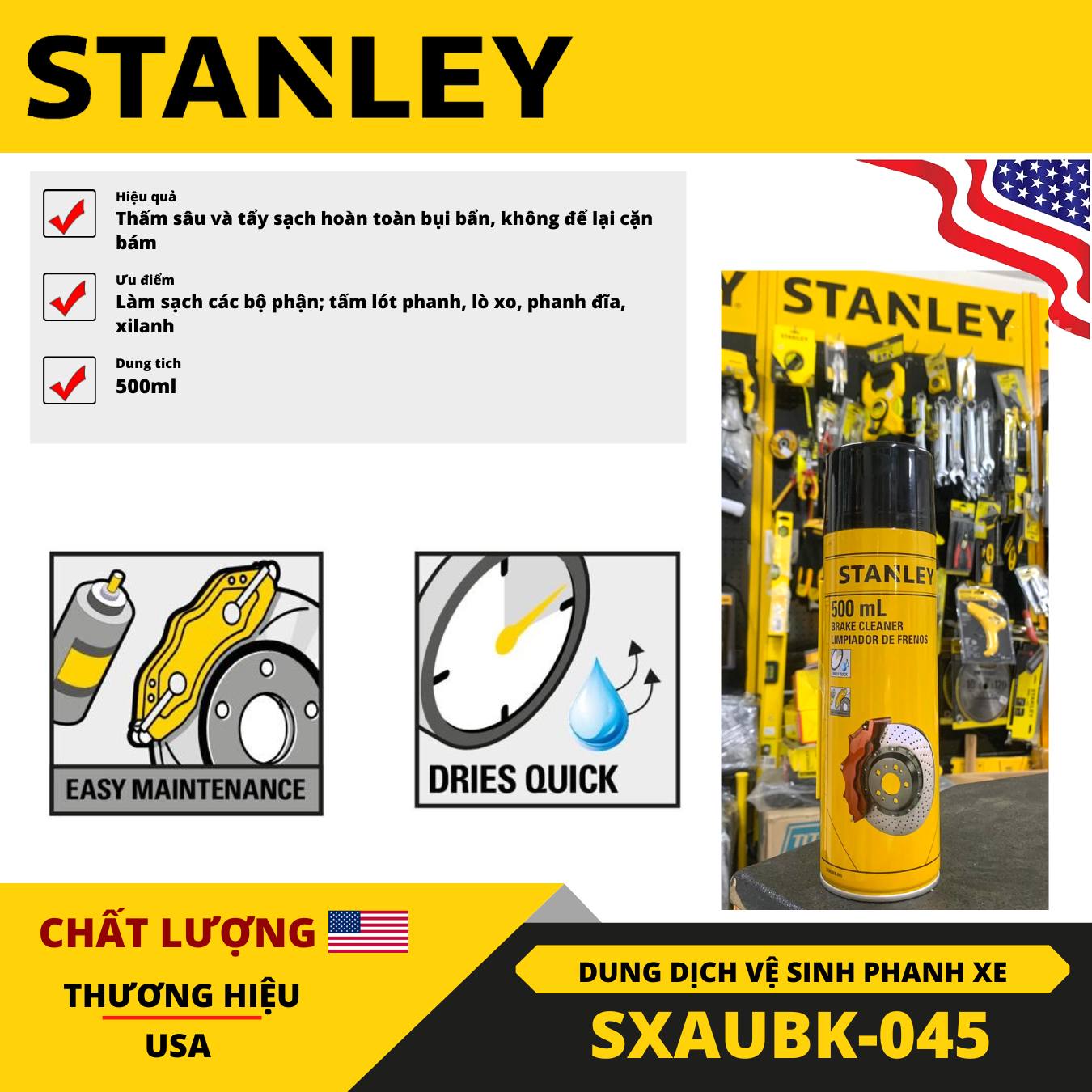 DUNG DỊCH VỆ SINH PHANH XE 500ml STANLEY SXAUBK-045