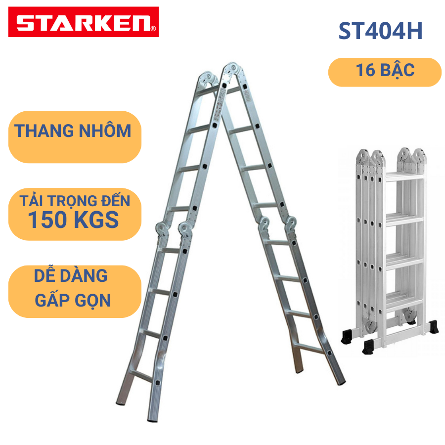 THANG NHÔM GẤP BỐN ĐOẠN STARKEN ST404H