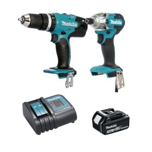 Combo Makita 5, Máy Khoan Pin + Máy vặn vít + Pin 18V 3.0 Ah + Sạc