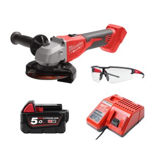 Combo Máy mài Milwaukee M18 BLSAG100X + 1 Pin 5.0Ah M18B5 & Sạc M12-18C
