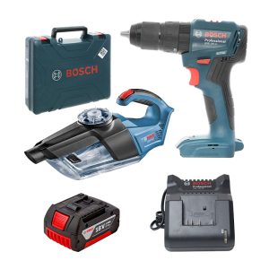 Combo Bosch 3 - Máy khoan động lực GSB 185-LI + Máy hút bụi GAS 18V-1 + 1 Pin 18V 3.0Ah & Sạc
