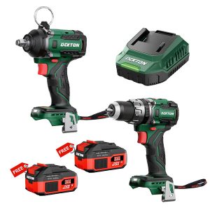 Combo Dekton - Máy siết bu lông M21-IW550PRO + Máy khoan M21-KB1385PRO + Sạc M21-S20 Tặng 2 Pin 21V 3.0Ah M21-B3A6C