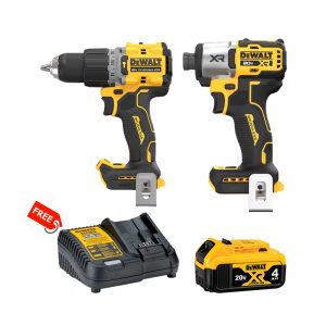 Combo DeWalt Mua Máy khoan DCD805N-B1 + Máy vặn vít DCF845N-KR + Pin 20V-4.0Ah Tặng  Đế sạc DCB115-KR